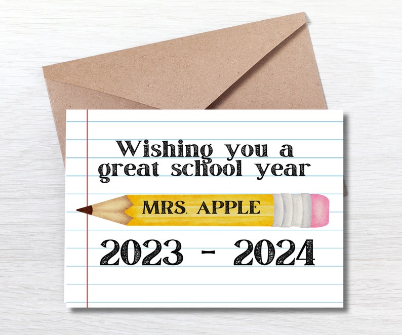 First Day of School Card for Teacher Printable Card for - Etsy