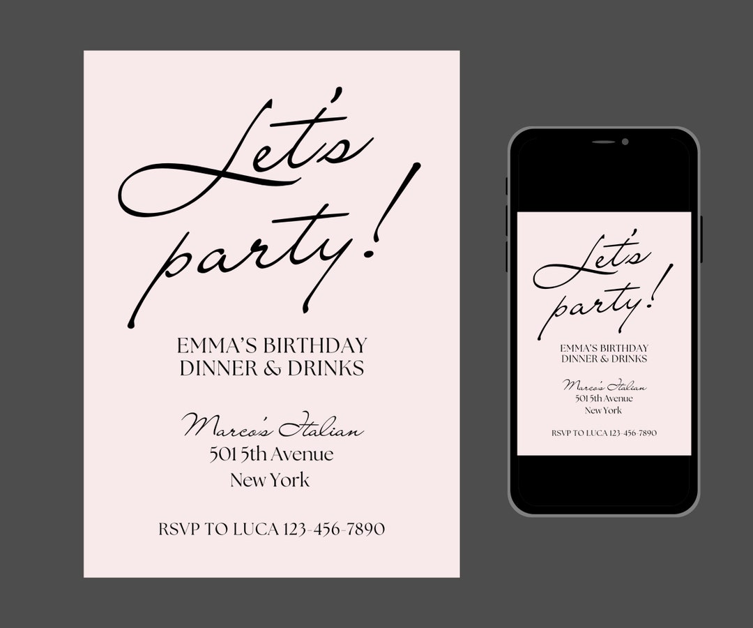 Minimalist Evite Dinner Party Invitation for Dinner Party Text ...