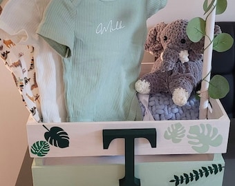 Hamper Crate | Crate with Hanging Rail | Baby Shower Gift | Weddings