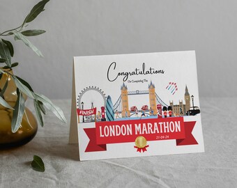 Congratulazioni, ricordo per il traguardo della maratona di Londra/download digitale/evento di gara/vincitore della medaglia