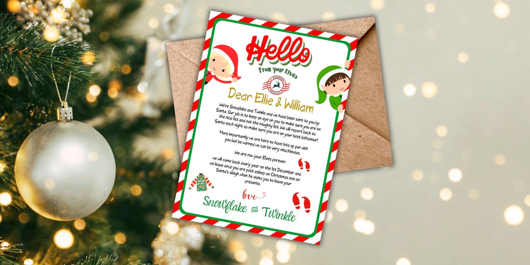 Elf Arrival Hello Introduction Letter Personalised Custom Christmas ...