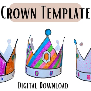 Crown template craft printable