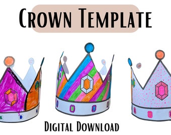 Crown template craft printable