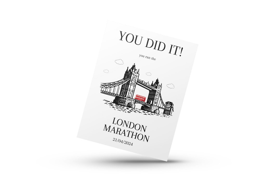 London Marathon 2024 Congratulations on Completing the London Marathon