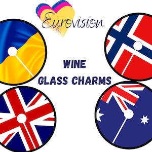 Eurovision Wine glass Charms switzerland 2025