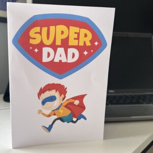 Vatertag Superheld Karte zum Ausdrucken