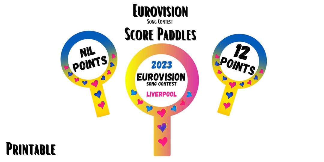 Eurovision Score Paddles Printable Etsy UK