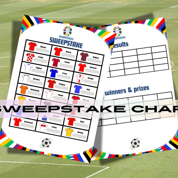 Euro 2024 Sweepstake Chart Etsy