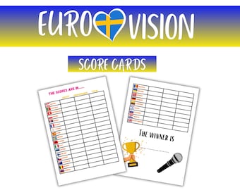 Eurovision 2025 Party Pack Bundle Song Contest score card Decorations Game Night Family sweepstake switzerland Digital download Printable b