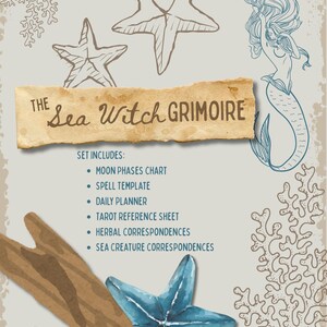Sea Witch Grimoire Mini Bundle: Utskrivbara Book of Shadows-sidor (digital nedladdning)