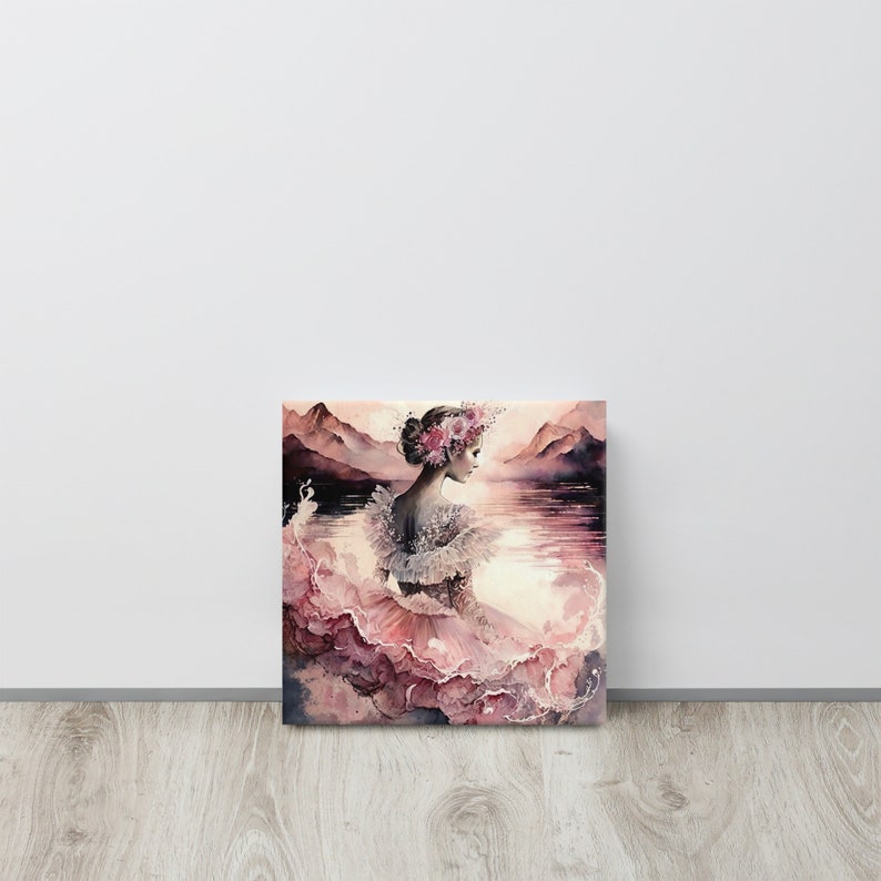 Pink Ballerina Canvas Etsy Canada