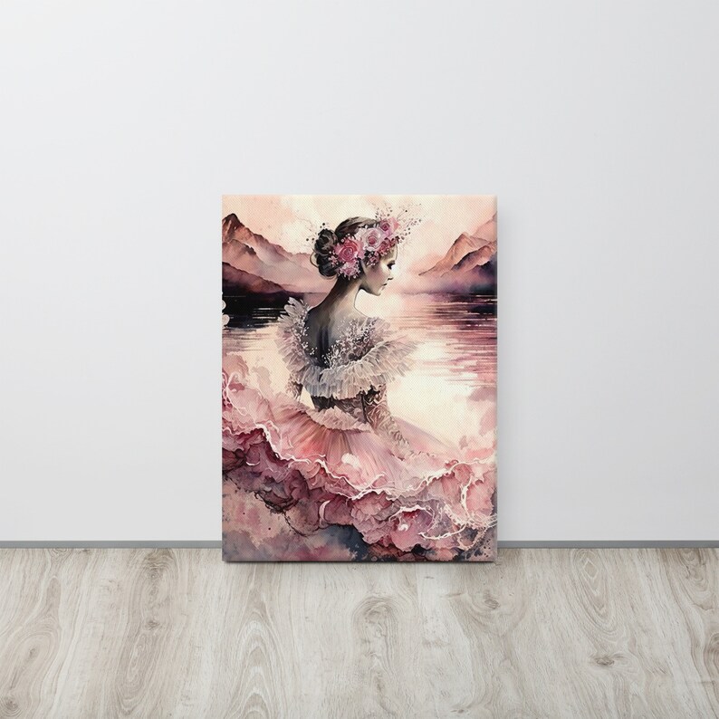 Pink Ballerina Canvas Etsy Canada
