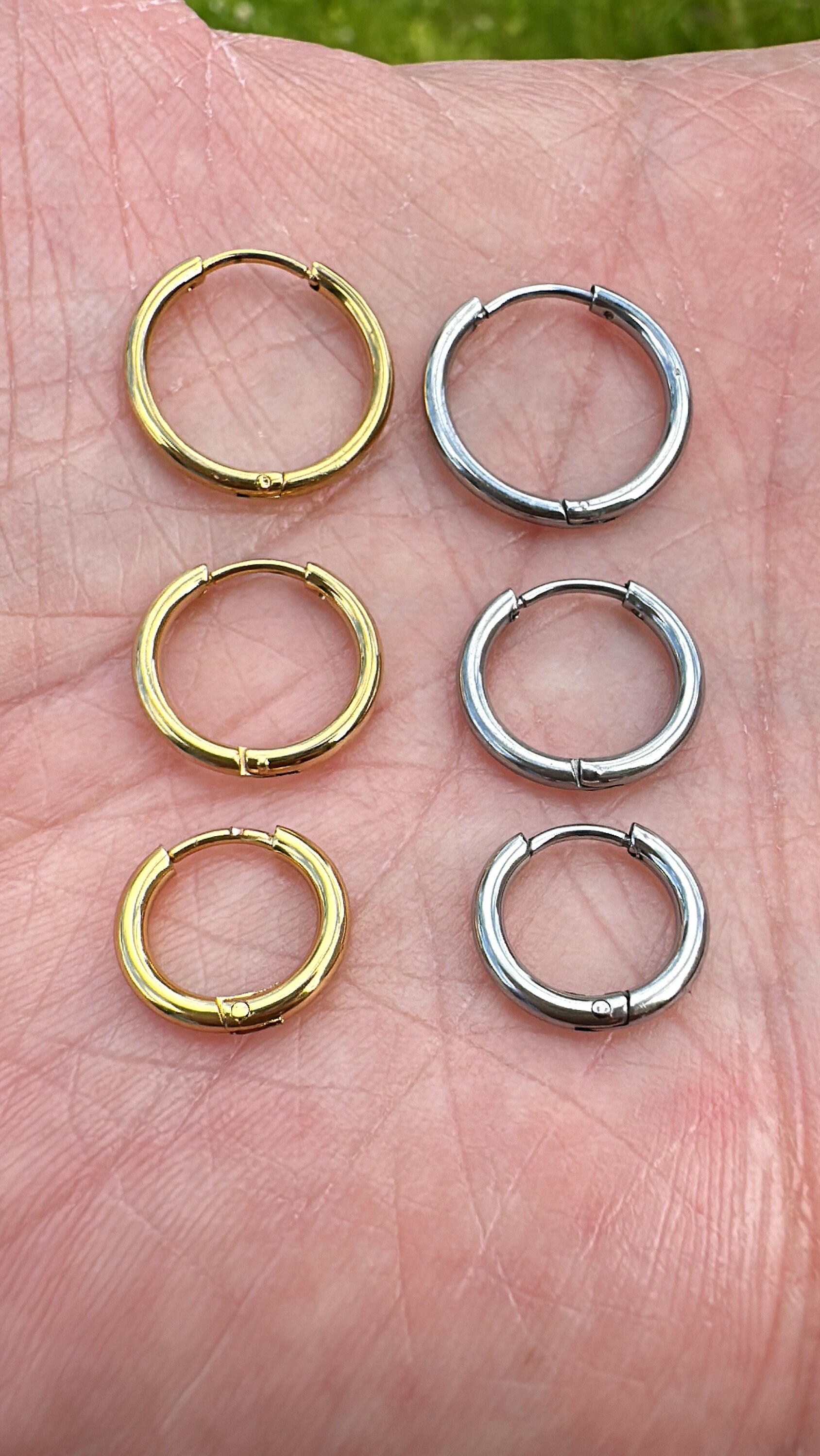 Small Thin Hinged Hoop Surgical Steel Earrings Man Women