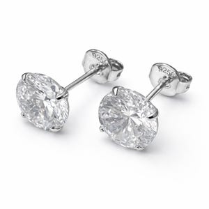 925 Sterling Silver Stud Earrings, Hypoallergenic 7mm 8mm