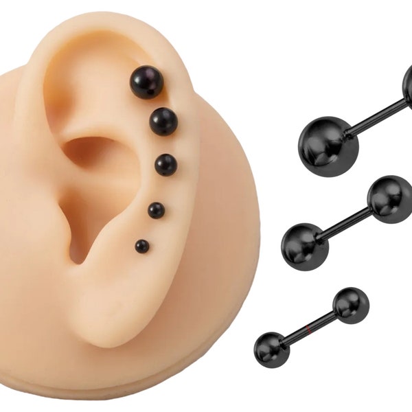 Boucle d'oreille boule à tige vissée en acier inoxydable pour hommes et femmes