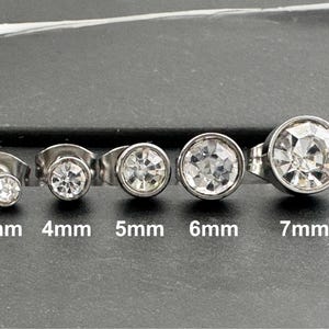 Silver Crystal Titanium Stud Earrings – Hypoallergenic, Minimalist Earrings for Sensitive Ears