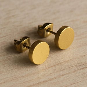 Clous d'oreilles en acier inoxydable unisexe hypoallergéniques, clous d'or pour homme et femme | Tailles 3 mm-8 mm