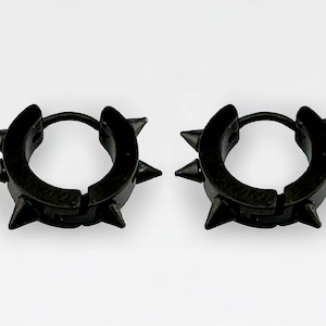 Spike Hoop Earrings Stainless Steel Men Women