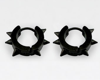 Spike Hoop Earrings Stainless Steel Men Women