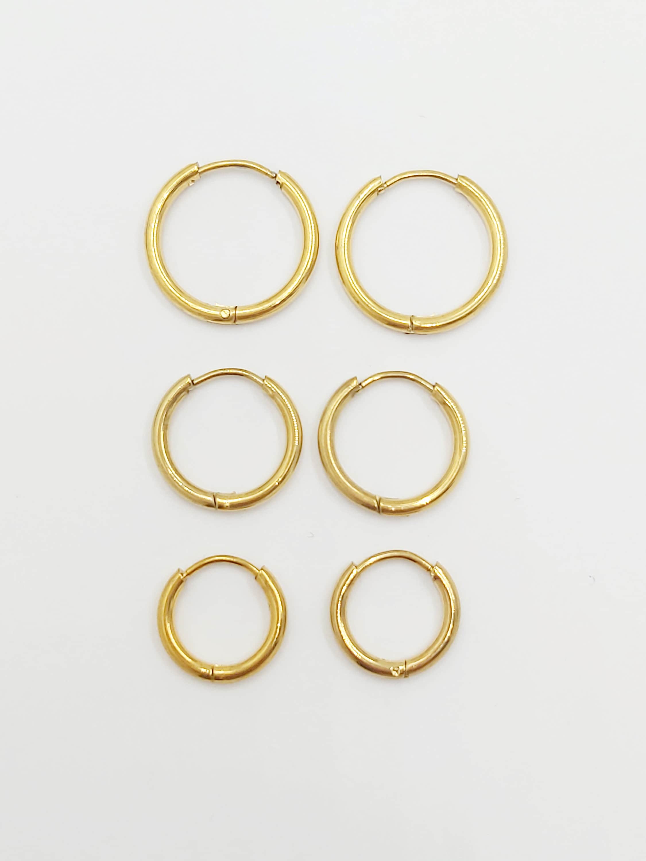 Small Thin Hinged Hoop Surgical Steel Earrings Man / Women 8mm, 10mm, 12mm