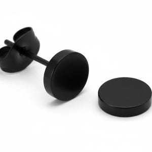 Zwarte roestvrijstalen knoopoorbel heren/dames