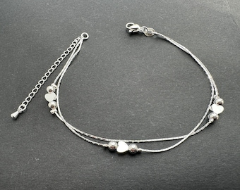 Anklet Stars 925 Sterling Silver Bracelet with Stars Charms Foot Chain Boho Beach