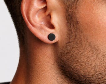 Minimalist Unisex Button Earrings Flat Stainless Steel Stud Earrings