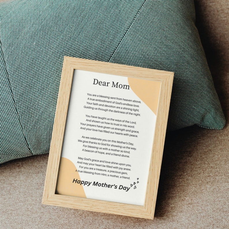Mother's Day Printable Poem Dear Mom Poem Religious Poem - Etsy