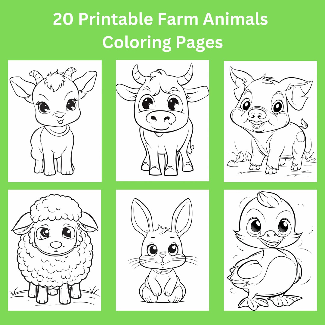 10 Adorable Farm Animal Coloring Pages to Delight Your Inner Child
