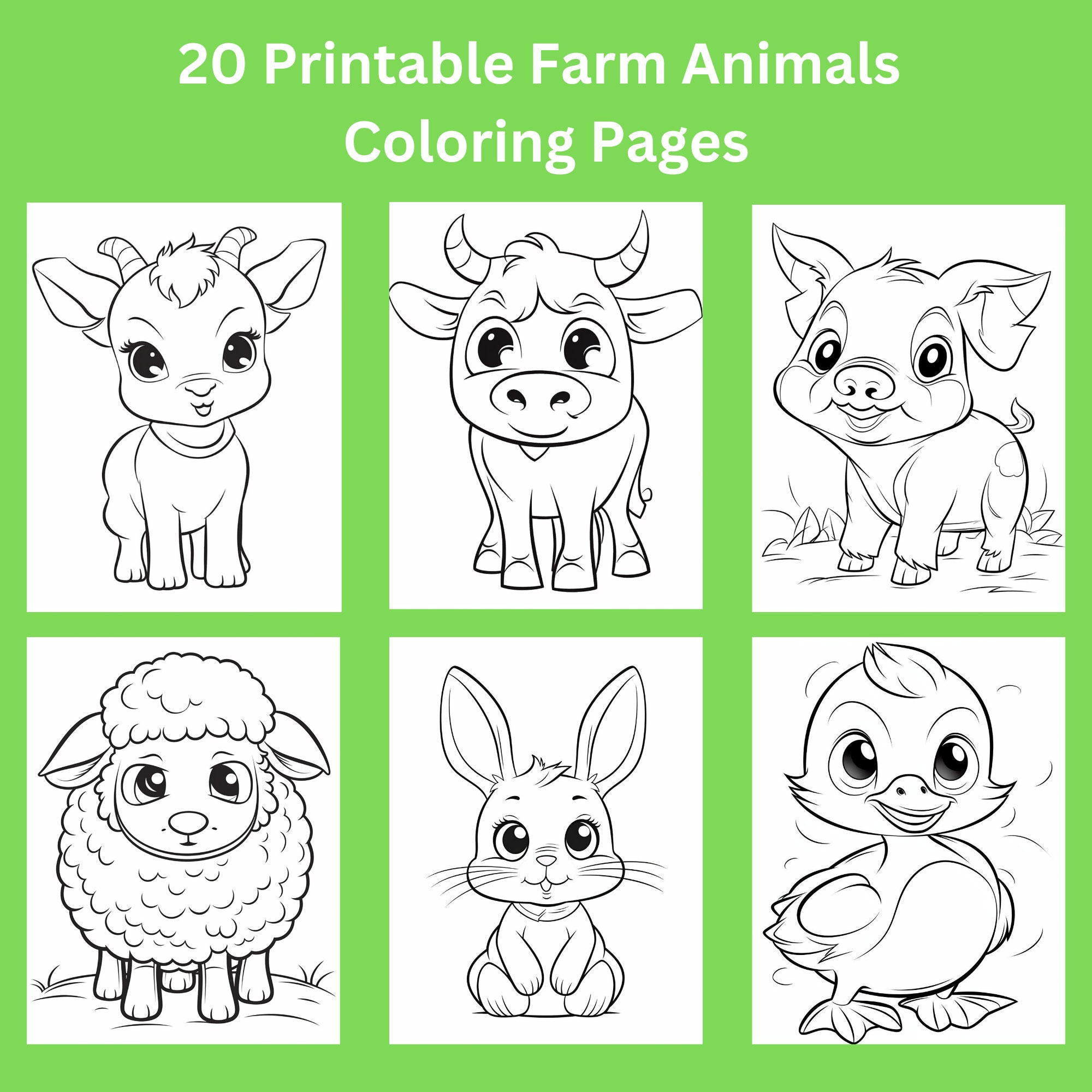 20 Printable Farm Animals Coloring Pages Cute Farm Animals Coloring