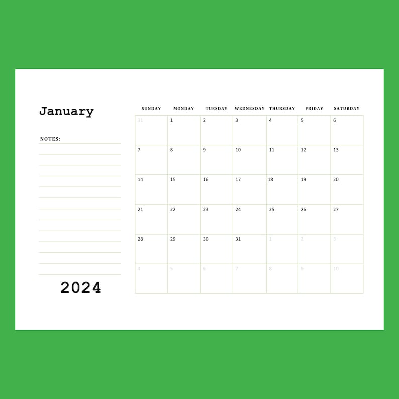 2024 Printable Inspirational Calendar Stay Inspired and - Etsy