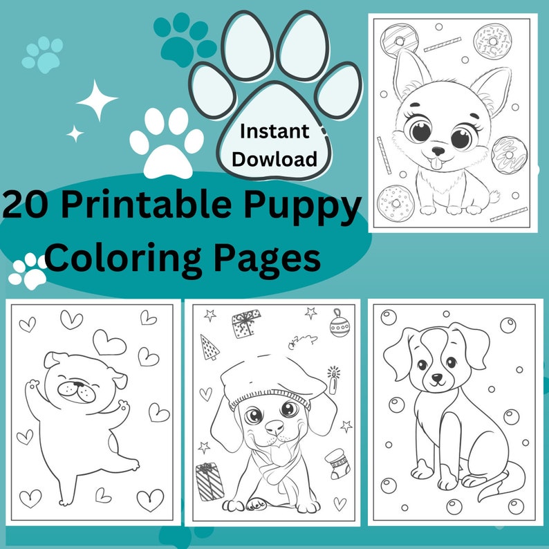 20 Printable Puppy Coloring Pages for Kids Fun and Easy Coloring Sheets