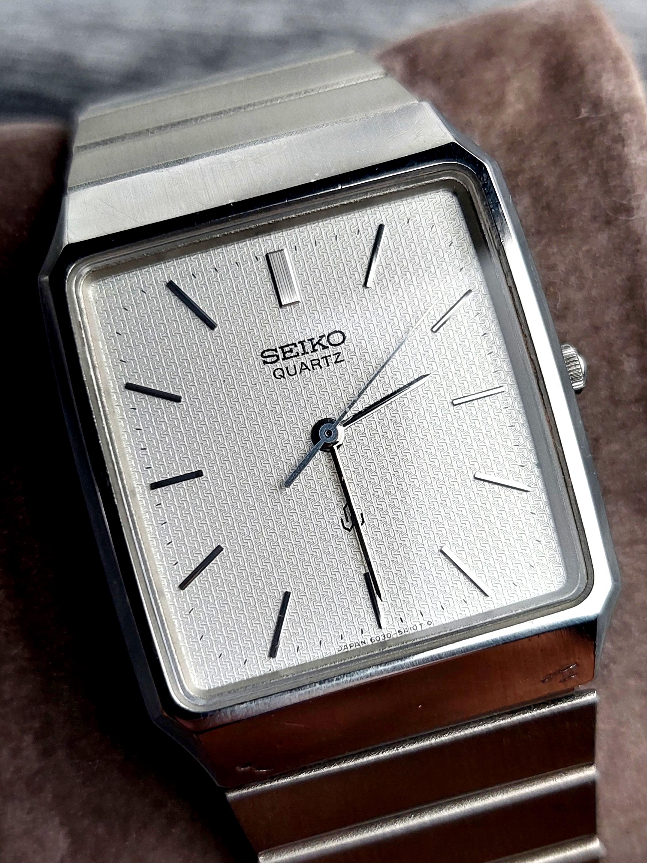 Vintage Seiko Tank White Textured Dial 6030-5340 From 80's - Etsy