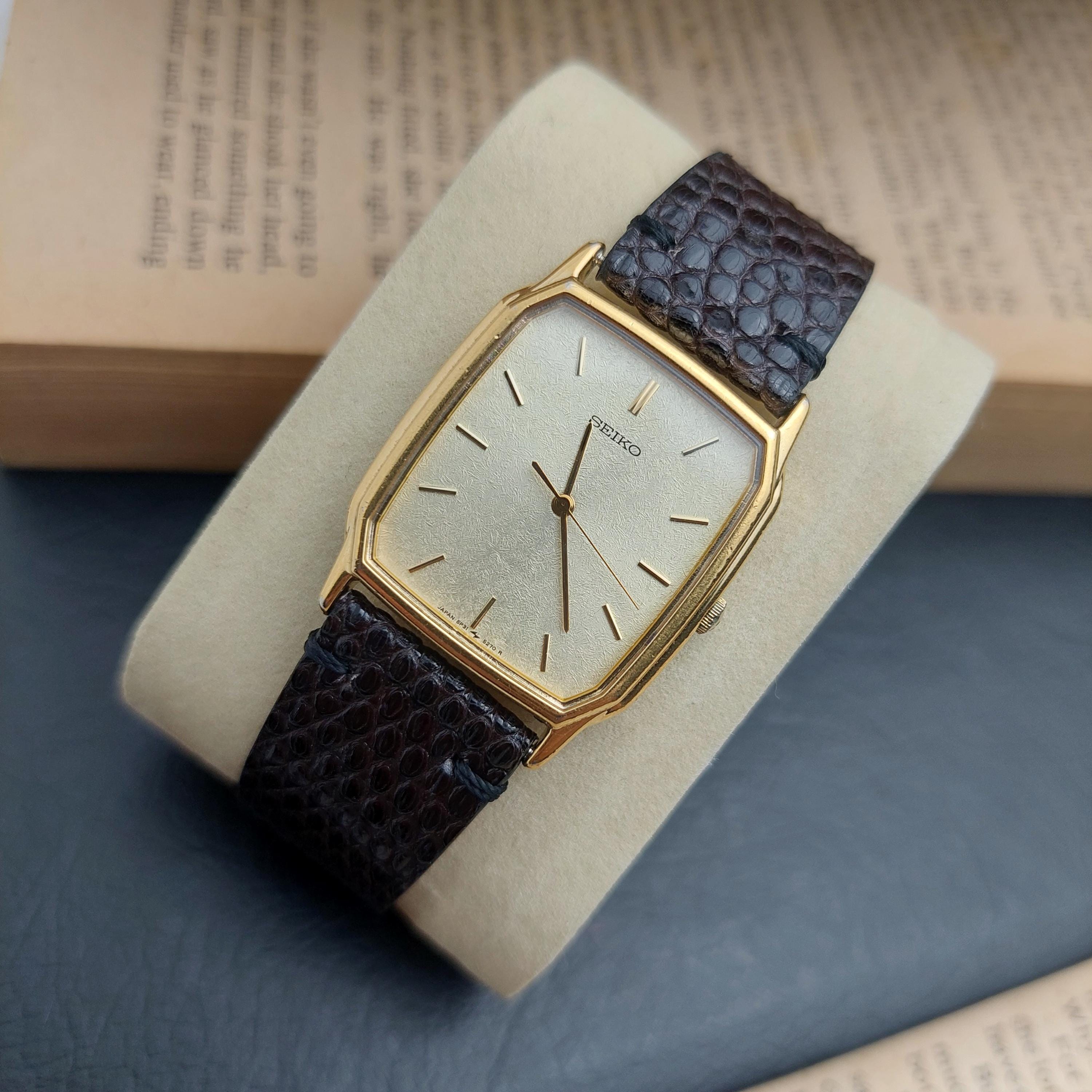 Vintage Rare Vintage 80's Seiko 5P31-5180 Golden Frosted Dial