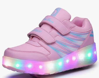 LED Luminous Roller Shoes - Light-Up Skates - Trendy and Colorful Skates for Kids with Flashing Wheels - Perfect for Roller Disco Fashion