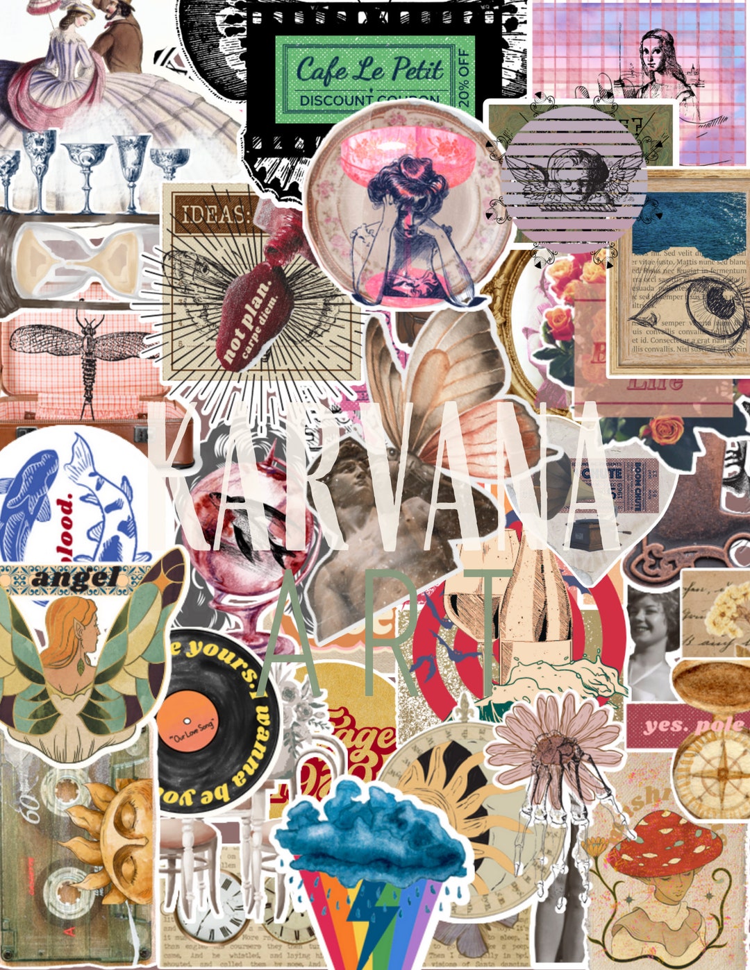 50 Vintage Bumper Stickers ,printable Vintage Art Prints for Home Decor