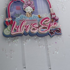 Personalized Cake Topper, Custom Cake Topper, Cake Topper 3D, Spa Cake Topper, Custom Birthday Party, Spa party, Spa Birthday Party.