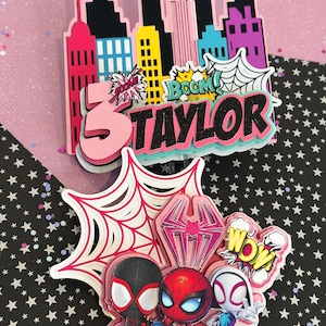 Spidey Girl Cake Topper/Spiderman Cake Topper 3D, Spiderman Birthday/Spiderman Party/Spiderman theme/Spidey and his Amazing Friends theme/