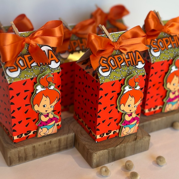 Pebbles Flintstones Favor Box, Flintstones Party favor, Pebbles Party Decoration,