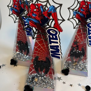 Spider Man Favor Box, Treat Box,  Spiderman Theme , Box Baby Shower, Baptism Favor boxes,  Candy Box, Bags.
