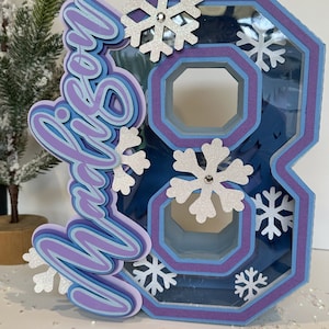 Winter Wonderland 3D Letter/Number, Personalized 3D Letter/Number Shaker, Party Decoration, 3D Letters With Name, Custom 3D Letter/Number.