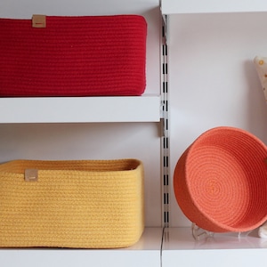 Square Cotton Rope Basket, Handmade Basket, Cotton Rope Organizer ...