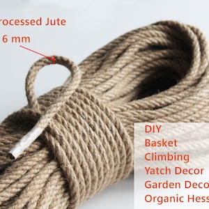 6mm Unprocessed Jute, 100% Natural Jute Hessian Rope, Organic Jute Rope, Jute Cord Yarn, Raw Jute Bondage Rope, Handmade JutRope