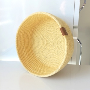Cotton Rope Organizer, Round Cotton Rope Basket, Handmade Storage Basket, Cotton Rope Kitchen Decor, Housewarming Gift, Handmade Cord Basket