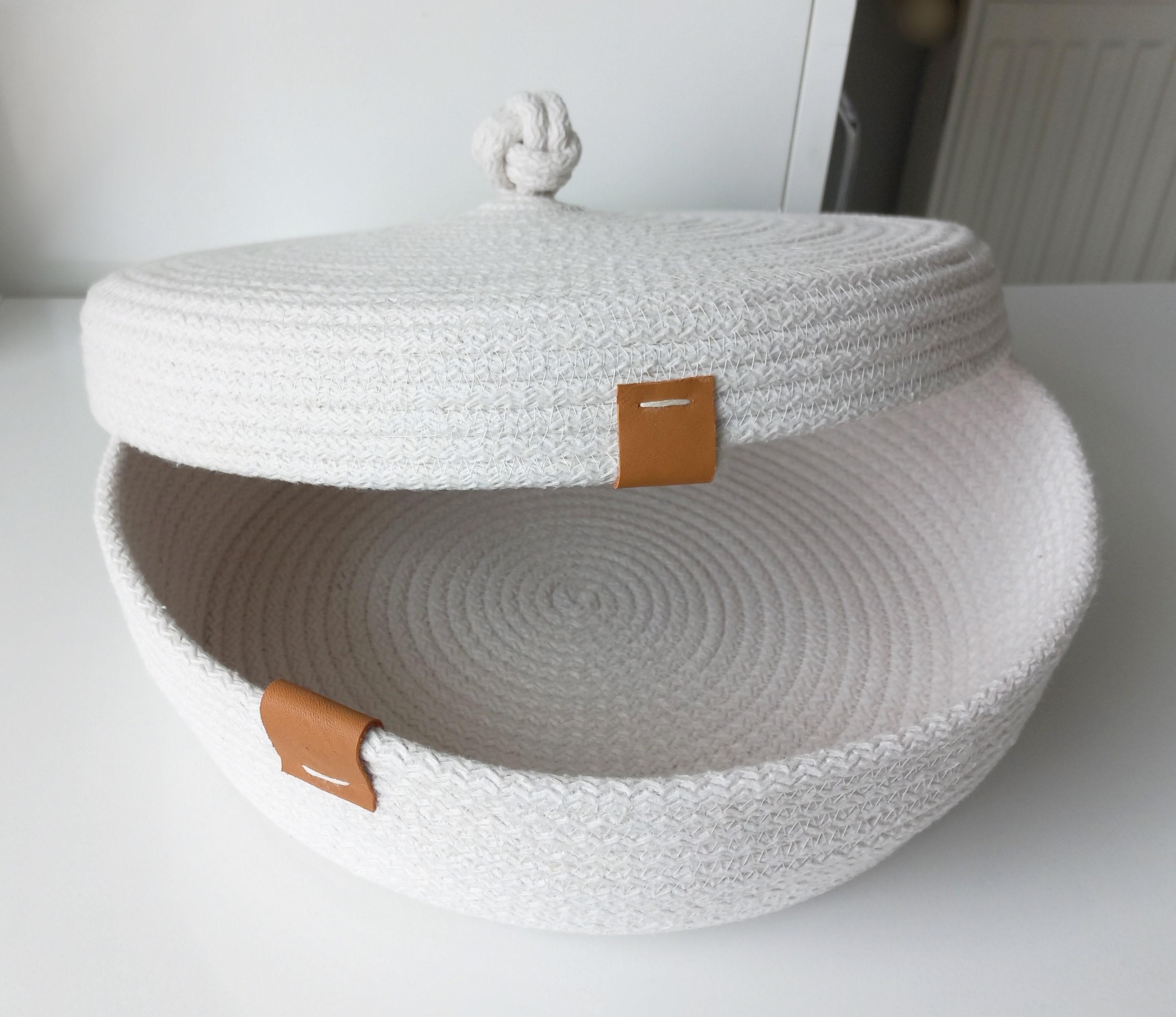 Rope Basket With Lid Etsy