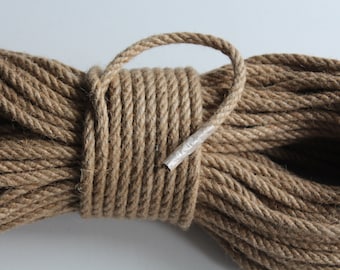 100% Natural Jute Hessian Rope, Organic Jute Rope, Jute Cord Yarn, Raw Jute Bondage Rope, 6mm Unprocessed Jute, Handmade Jute Shibari Rope