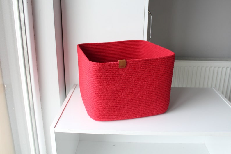 Big Size Cotton Rope Woven Basket Handmade Storage Basket Etsy