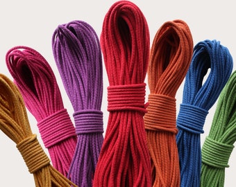 6mm Organic Tress DIY Yarn, otton Cord, Braided Cotton Rope for Sewing, Cotton Yarn for Basket, Tress Rope, CBoho Basket Yarn, Sewing Thread