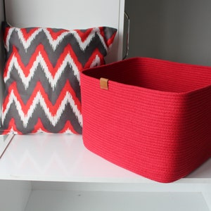 Big Size Cotton Rope Woven Basket, Handmade Storage Basket, Extra Large Cotton Rope Organizer, Cotton Rope Kitchen Decor, Housewarming Gift