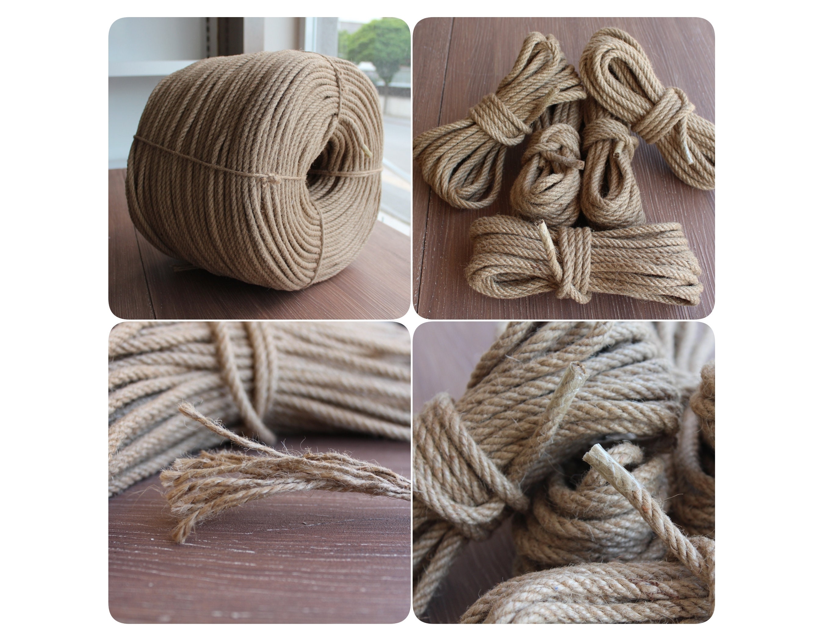 HRX 6mm Jute Rope, Natural Jute Twine String 66 Feet Strong and
